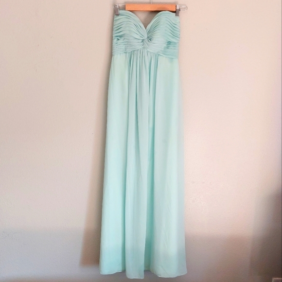 Bill Levkoff Bella Bridesmaid Prom Gown Mint Green Wedding Party Dres Style 6 - Picture 5 of 11